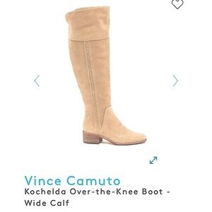 Vince Camuto Kochrlda over-the-knee wide calf boots tan suede